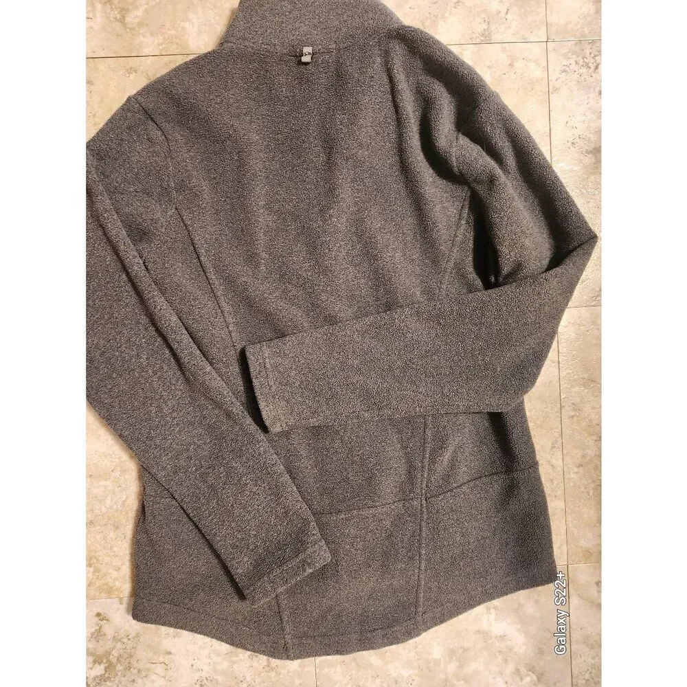 H20 Champion gray  zip-up fleece athletic activewear jacket w orange zipper